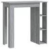 Szürke sonoma szerelt fa bárasztal polccal 102 x 50 x 103,5 cm