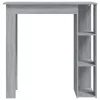 Szürke sonoma szerelt fa bárasztal polccal 102 x 50 x 103,5 cm