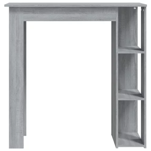 Szürke sonoma szerelt fa bárasztal polccal 102 x 50 x 103,5 cm