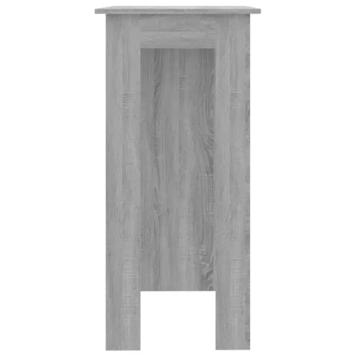 Szürke sonoma szerelt fa bárasztal polccal 102 x 50 x 103,5 cm