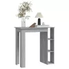 Szürke sonoma szerelt fa bárasztal polccal 102 x 50 x 103,5 cm