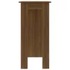 Barna tölgy színű szerelt fa bárasztal polccal 102x50x103,5 cm