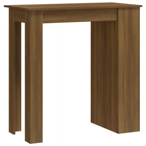 Barna tölgy színű bárasztal tárolópolccal 102 x 50 x 103,5 cm