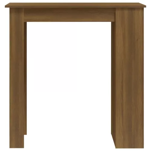 Barna tölgy színű bárasztal tárolópolccal 102 x 50 x 103,5 cm
