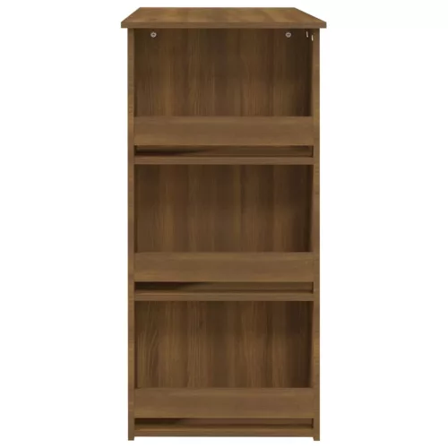 Barna tölgy színű bárasztal tárolópolccal 102 x 50 x 103,5 cm