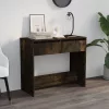 Füstös tölgy színű szerelt fa dohányzóasztal 89x41x76,5 cm