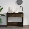 Füstös tölgy színű szerelt fa dohányzóasztal 89x41x76,5 cm