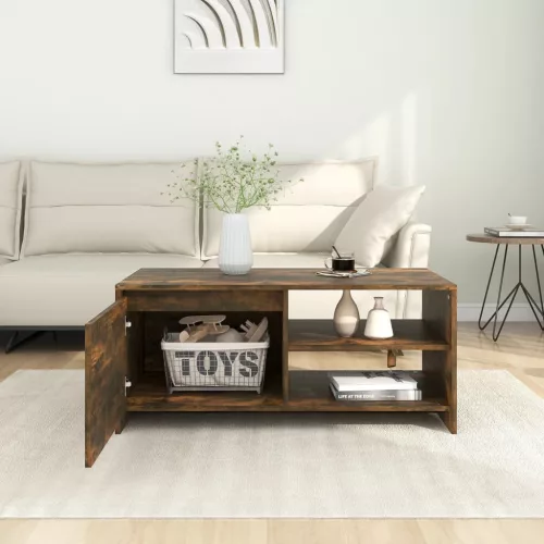 Füstös tölgy színű szerelt fa dohányzóasztal 102 x 50 x 45 cm