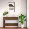 Barna tölgyszínű szerelt fa dohányzóasztal 100x35x76,5 cm