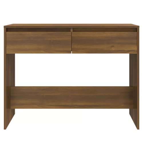Barna tölgyszínű szerelt fa dohányzóasztal 100x35x76,5 cm
