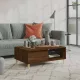 Barna tölgyszínű szerelt fa dohányzóasztal 90 x 60 x 35 cm