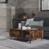 Füstös tölgy színű fatermék dohányzóasztal 90 x 60 x 35 cm