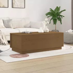 Mézbarna tömör fenyőfa dohányzóasztal 100 x 50 x 35 cm