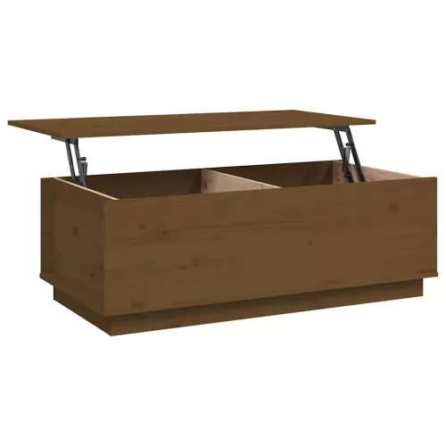 Mézbarna tömör fenyőfa dohányzóasztal 100 x 50 x 35 cm