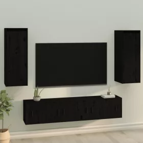   2 darab fekete tömör fenyőfa faliszekrény 30 x 30 x 80 cm