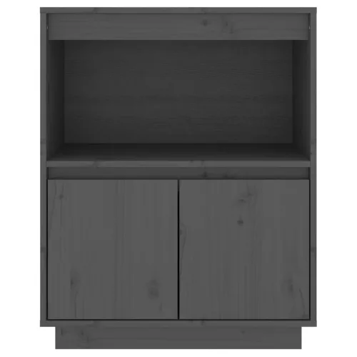Szürke tömör fenyőfa tálalószekrény 60 x 34 x 75 cm
