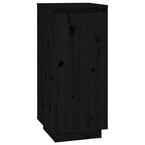 Fekete tömör fenyőfa cipőszekrény 35 x 35 x 80 cm