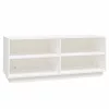 Fehér tömör fenyőfa cipőszekrény 110 x 34 x 45 cm