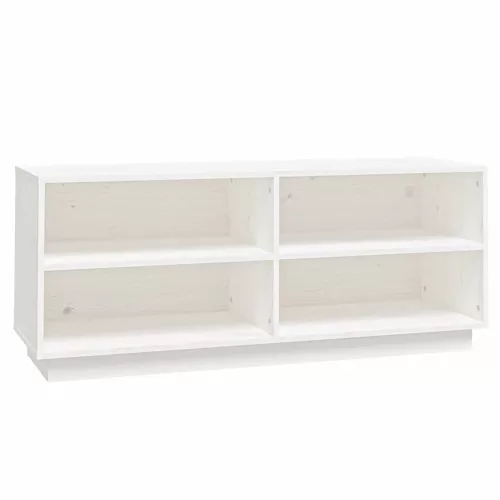 Fehér tömör fenyőfa cipőszekrény 110 x 34 x 45 cm