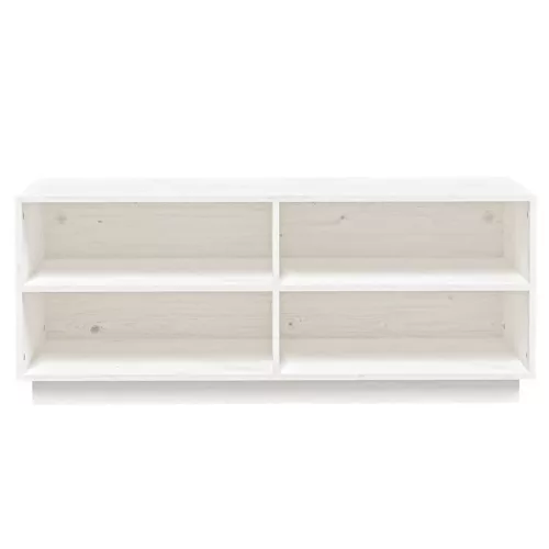 Fehér tömör fenyőfa cipőszekrény 110 x 34 x 45 cm