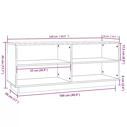 Fehér tömör fenyőfa cipőszekrény 110 x 34 x 45 cm