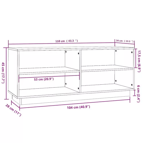 Mézbarna tömör fenyőfa cipőszekrény 110 x 34 x 45 cm