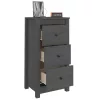 2 db szürke tömör fenyőfa tálalószekrény 40 x 35 x 80 cm