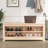 Tömör fenyőfa cipőtároló pad 110 x 38 x 45,5 cm