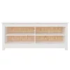 Fehér tömör fenyőfa cipőtároló pad 110 x 38 x 45,5 cm