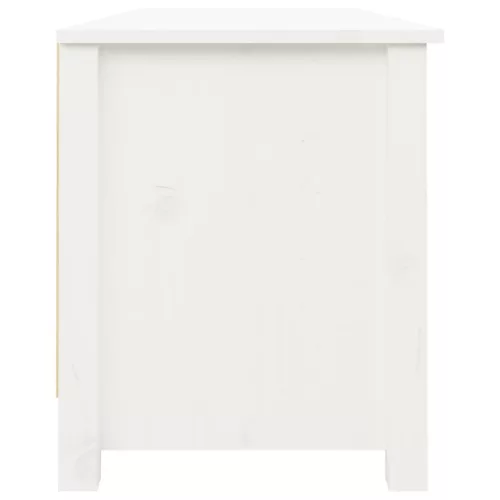 Fehér tömör fenyőfa cipőtároló pad 110 x 38 x 45,5 cm