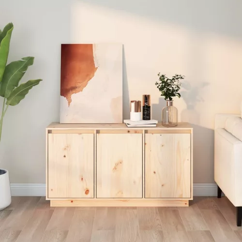 Tömör fenyőfa tálalószekrény 111 x 34 x 60 cm
