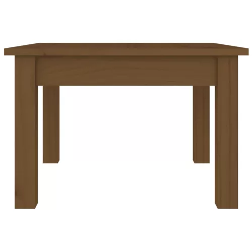 Mézbarna tömör fenyőfa dohányzóasztal 45 x 45 x 30 cm