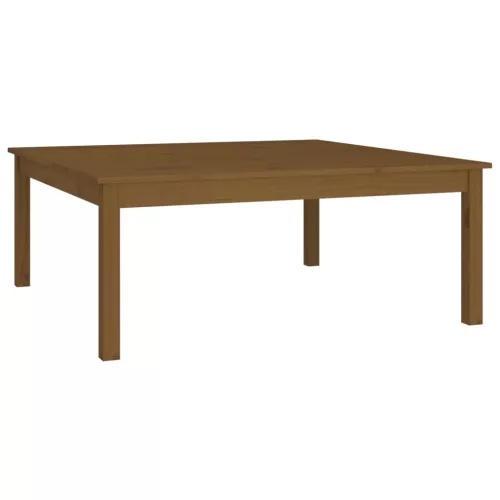 Mézbarna tömör fenyőfa dohányzóasztal 100 x 100 x 40 cm