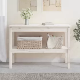 Fehér tömör fenyőfa tálalóasztal 110 x 40 x 75 cm