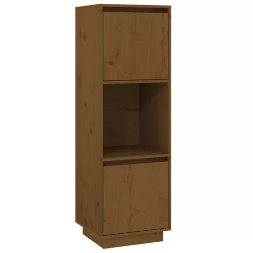 Mézbarna tömör fenyőfa magasszekrény 38x35x117 cm