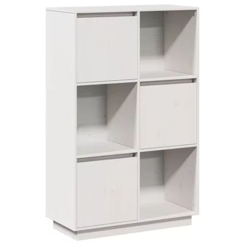 Fehér tömör fenyőfa magasszekrény 74x35x117 cm