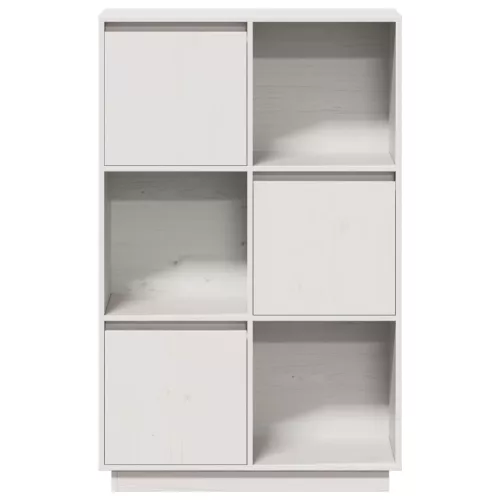 Fehér tömör fenyőfa magasszekrény 74x35x117 cm