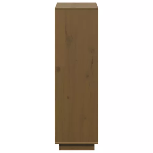 Mézbarna tömör fenyőfa magasszekrény 74x35x117 cm