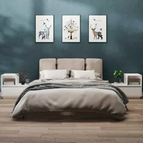   2 db fehér tömör fenyőfa éjjeliszekrény 60 x 34 x 51 cm