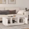 Fehér tömör fenyőfa dohányzóasztal 110x50x40 cm