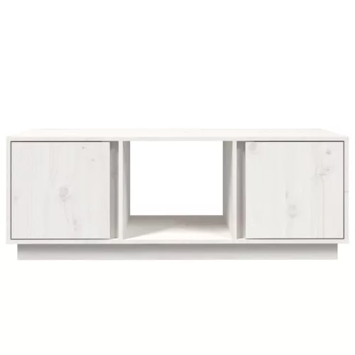 Fehér tömör fenyőfa dohányzóasztal 110x50x40 cm