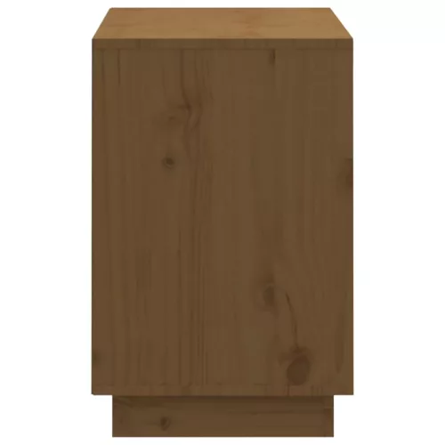 Mézbarna tömör fenyőfa cipőszekrény 110 x 34 x 52 cm