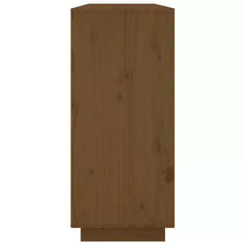 Mézbarna tömör fenyőfa tálalószekrény 120x35x80 cm