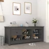 Szürke tömör fenyőfa cipősszekrény 110 x 38 x 45,5 cm