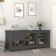 Szürke tömör fenyőfa cipősszekrény 110 x 38 x 45,5 cm