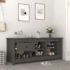 Szürke tömör fenyőfa cipősszekrény 110 x 38 x 45,5 cm