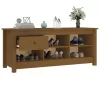 Mézbarna tömör fenyőfa cipősszekrény 110 x 38 x 45,5 cm