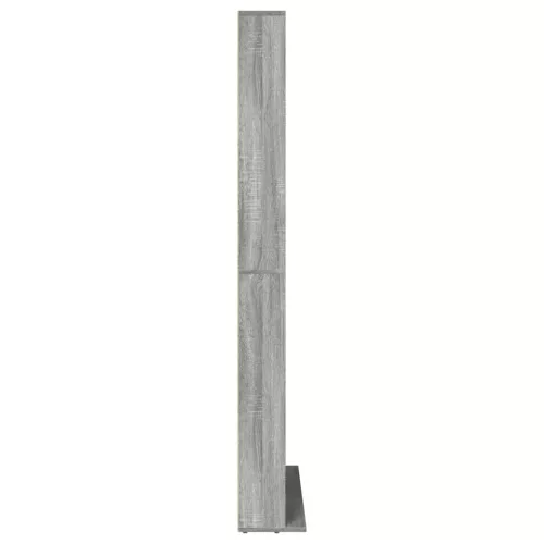 Szürke sonoma színű szerelt fa CD-szekrény 102 x 23 x 177,5 cm