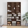 Barna tölgy színű szerelt fa CD-szekrény 102 x 23 x 177,5 cm