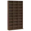 Barna tölgy színű szerelt fa CD-szekrény 102 x 23 x 177,5 cm